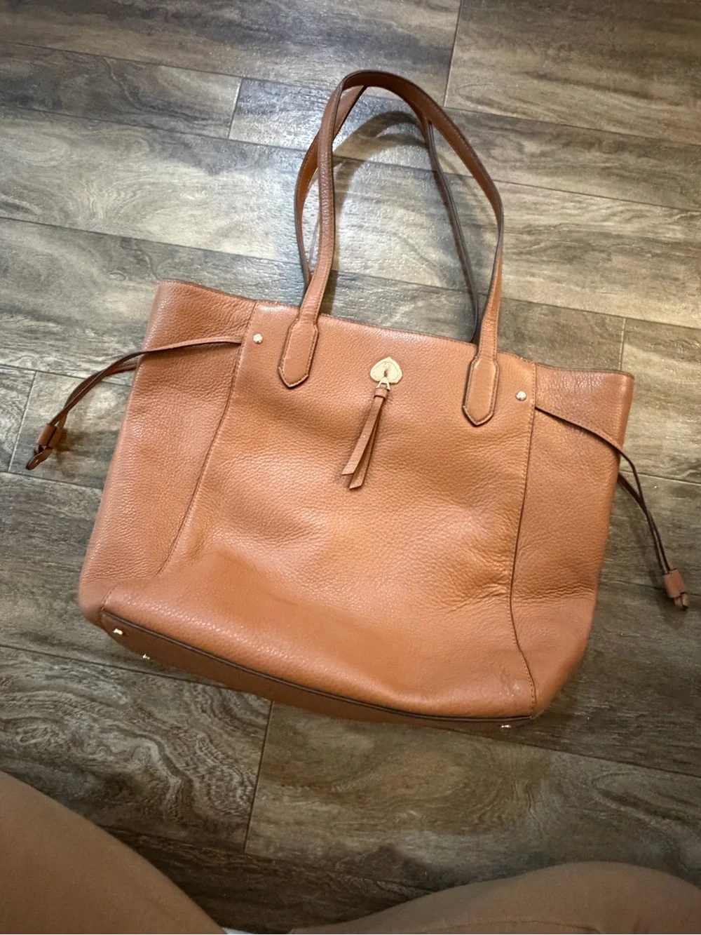 kate spade Cognac Pebbled Leather Tote
